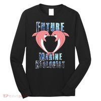 Marine Biology Future Biologist Science Dolphin Heart Long Sleeve Shirt thumb 0
