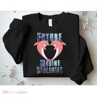 Marine Biology Future Biologist Science Dolphin Heart Sweatshirt thumb 2