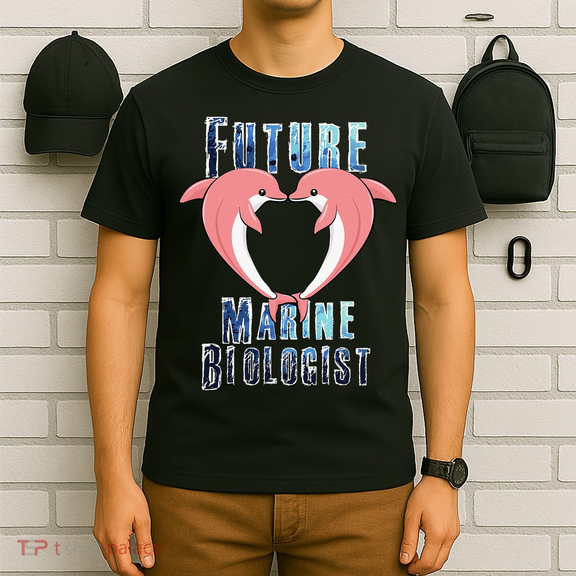 Marine Biology Future Biologist Science Dolphin Heart T-Shirt