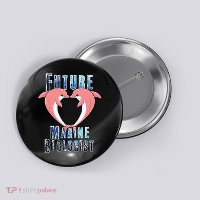 Marine Biology Future Biologist Science Dolphin Heart Button