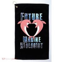 Marine Biology Future Biologist Science Dolphin Heart Golf Towel thumb 0