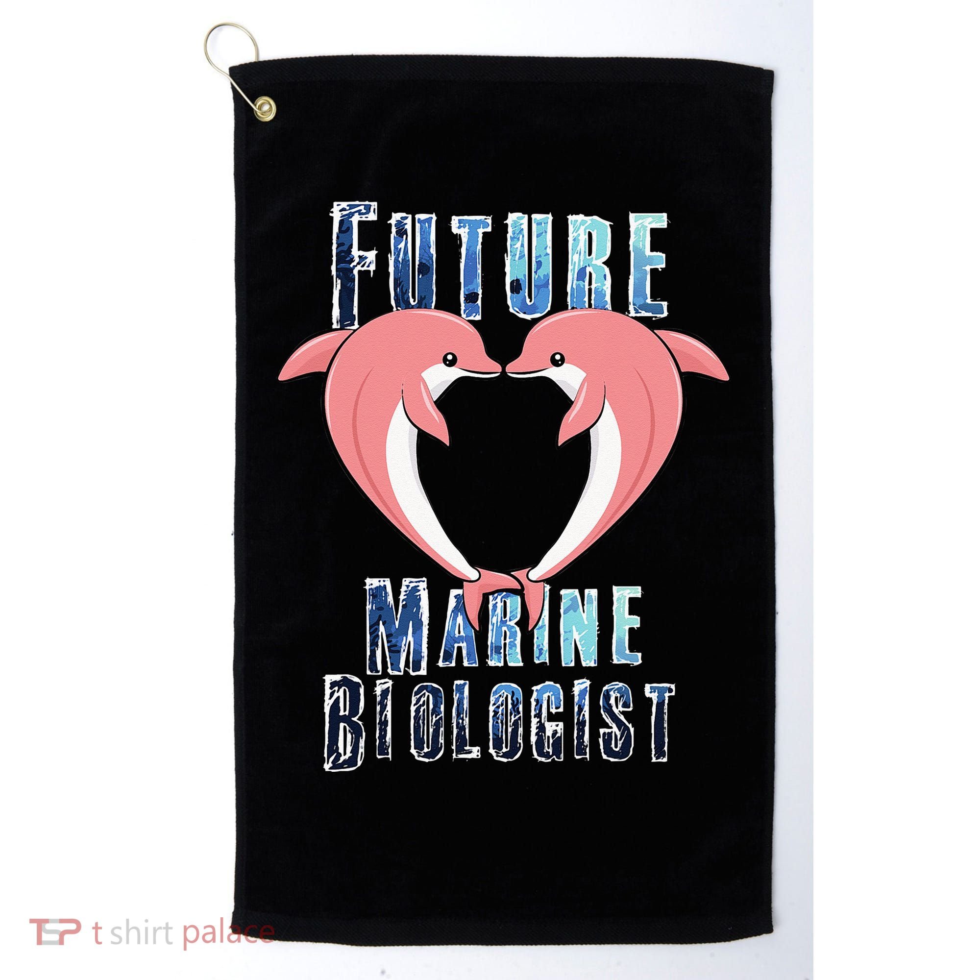 Marine Biology Future Biologist Science Dolphin Heart Golf Towel