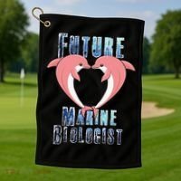 Marine Biology Future Biologist Science Dolphin Heart Golf Towel thumb 1