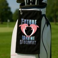 Marine Biology Future Biologist Science Dolphin Heart Golf Towel thumb 2