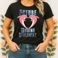 Marine Biology Future Biologist Science Dolphin Heart Women's T-Shirt thumb 2