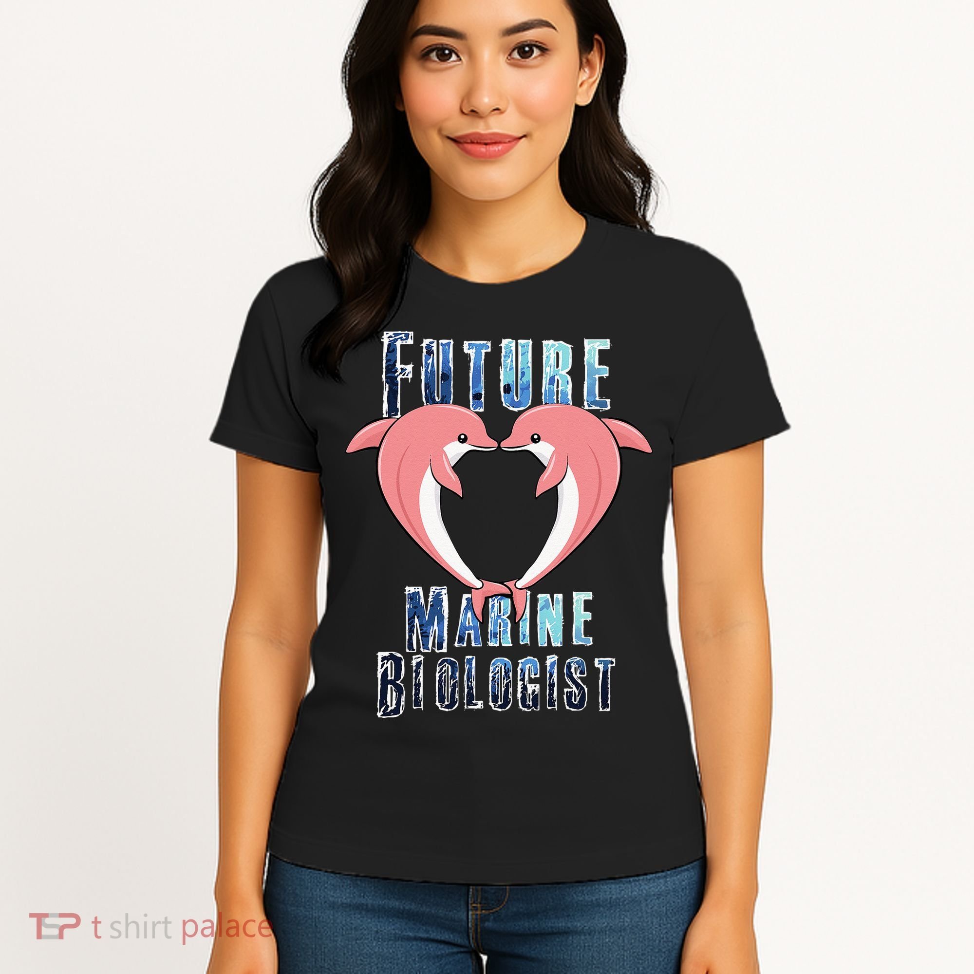 Marine Biology Future Biologist Science Dolphin Heart Women's T-Shirt