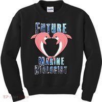 Marine Biology Future Biologist Science Dolphin Heart Kids Sweatshirt thumb 0