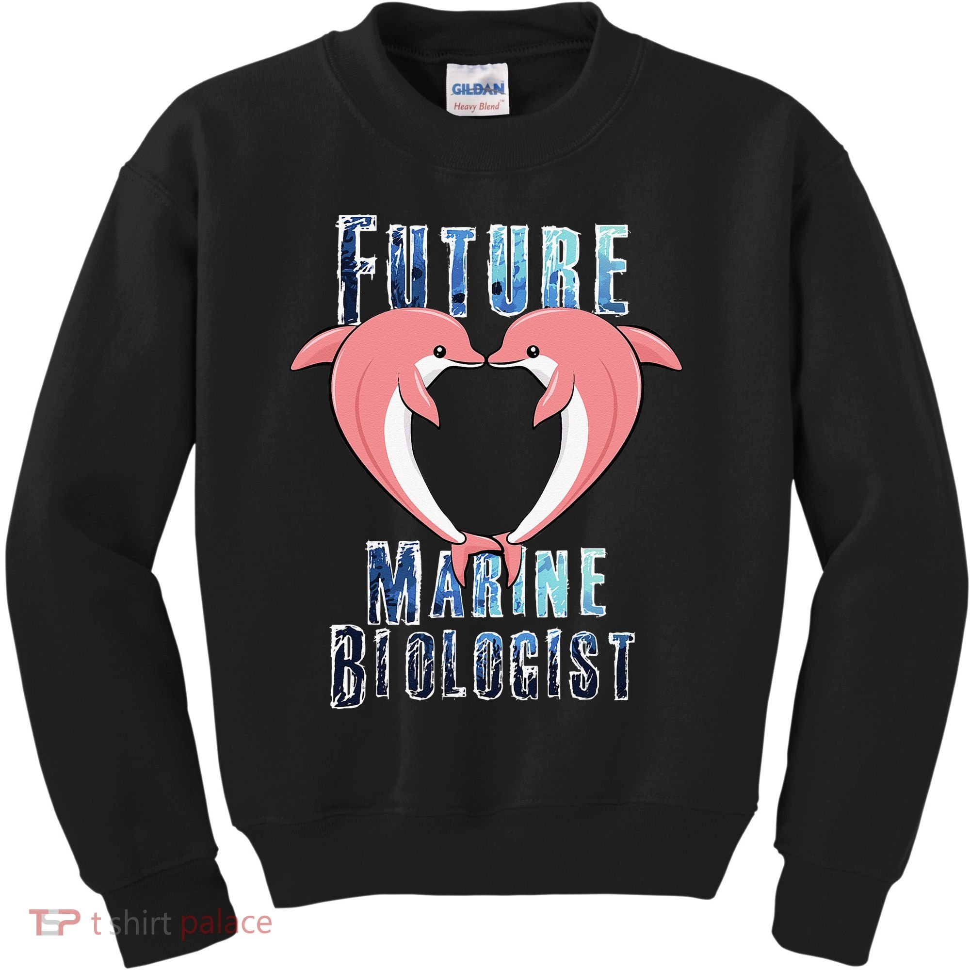 Marine Biology Future Biologist Science Dolphin Heart Kids Sweatshirt