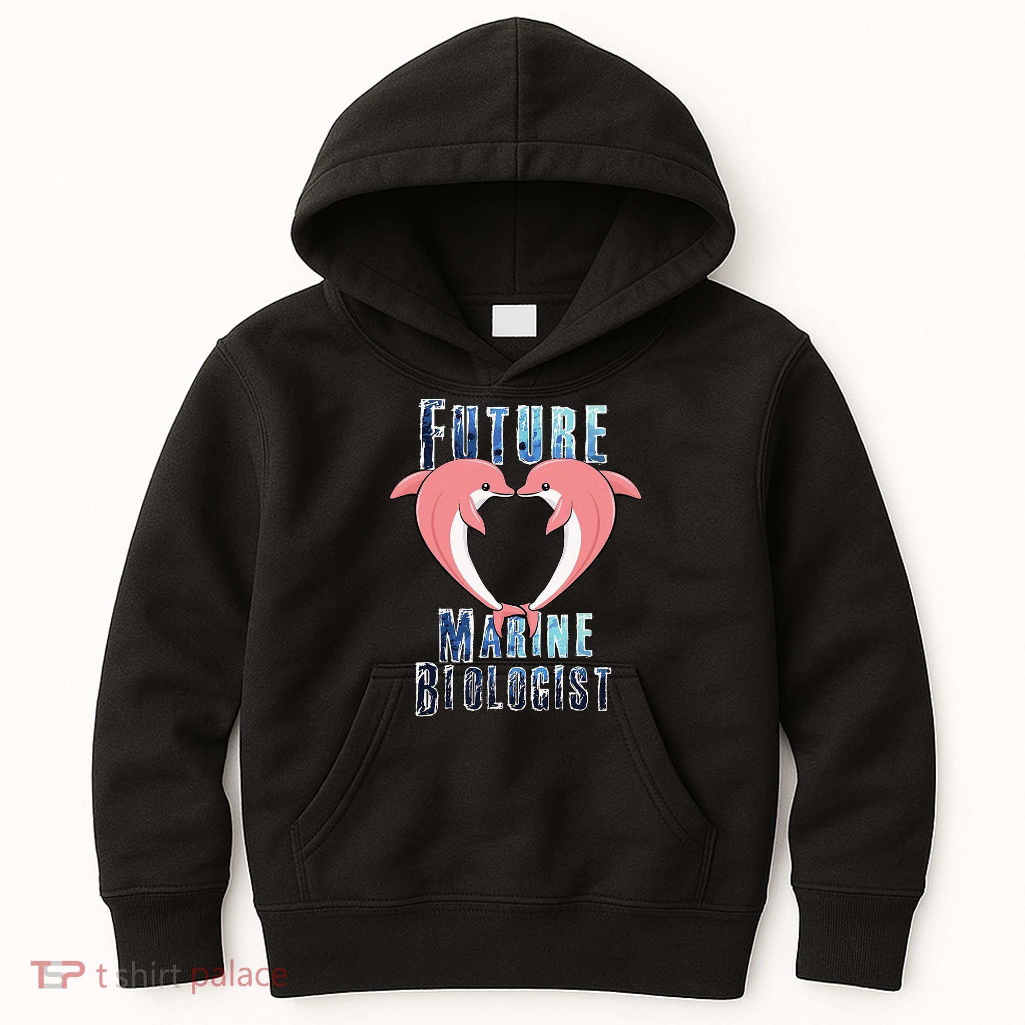 Marine Biology Future Biologist Science Dolphin Heart Kids Hoodie