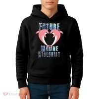 Marine Biology Future Biologist Science Dolphin Heart Kids Hoodie thumb 4