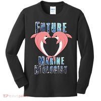 Marine Biology Future Biologist Science Dolphin Heart Kids Long Sleeve Shirt thumb 0