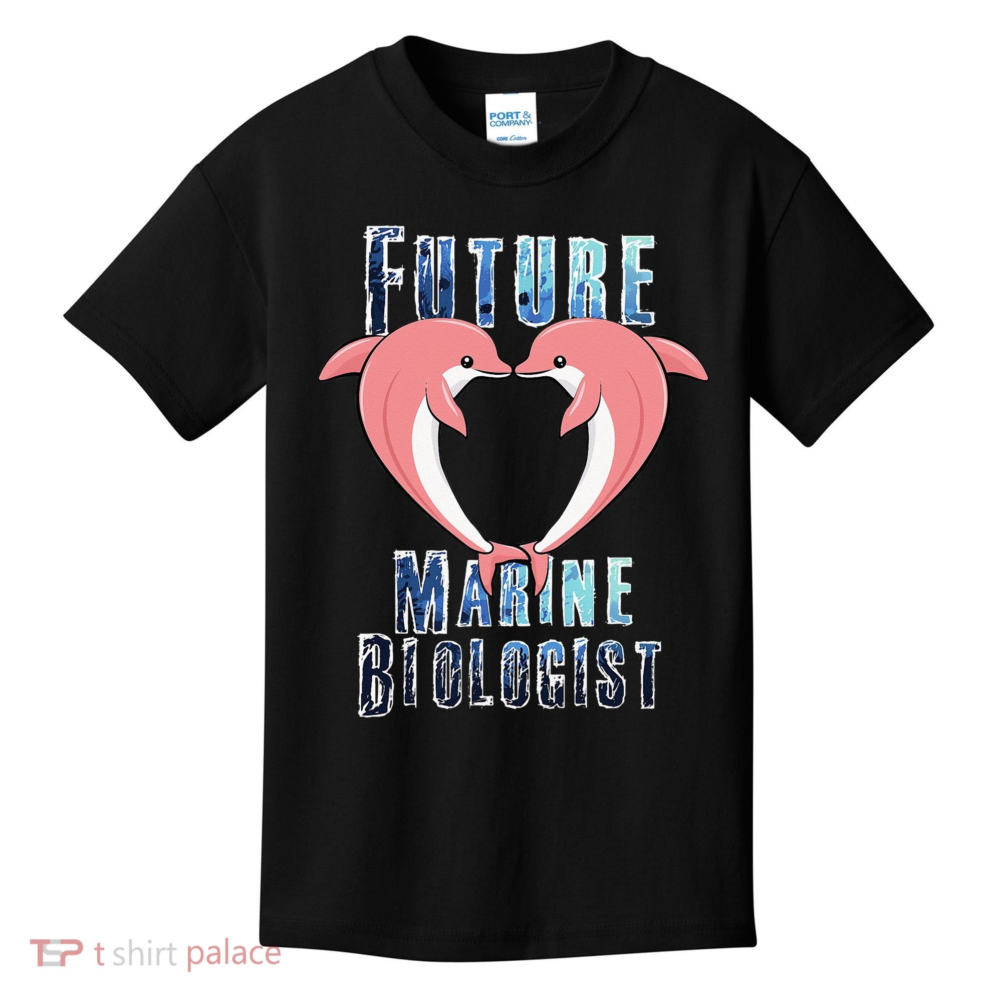 Marine Biology Future Biologist Science Dolphin Heart Kids T-Shirt
