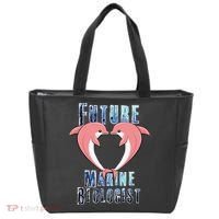 Marine Biology Future Biologist Science Dolphin Heart Tote Bag thumb 0