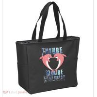 Marine Biology Future Biologist Science Dolphin Heart Tote Bag thumb 2