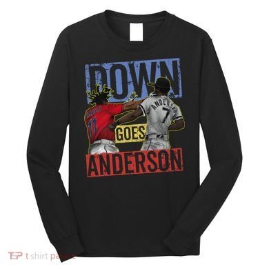 Meme Baseball Funny Down Goes Anderson Long Sleeve Shirt