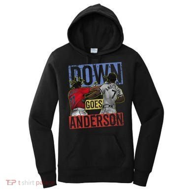 Meme Baseball Funny Down Goes Anderson Women's Hoodie