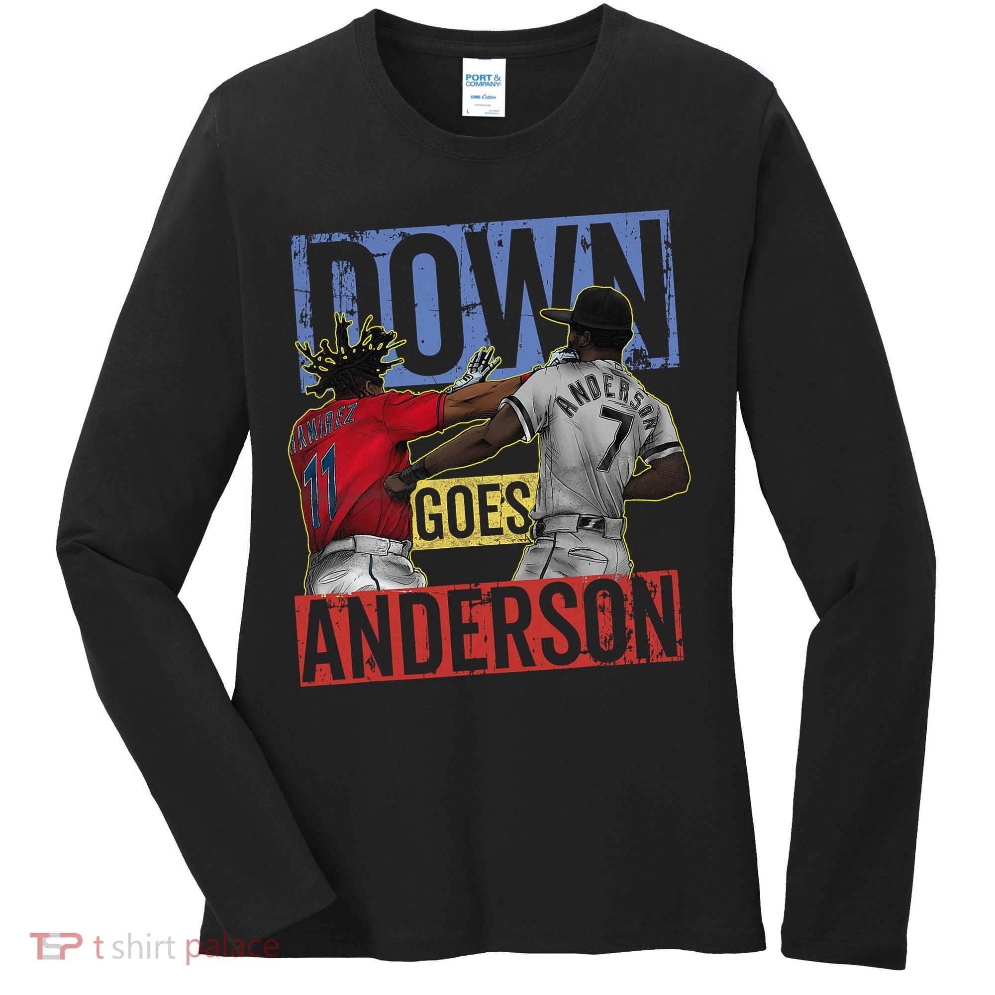 Meme Baseball Funny Down Goes Anderson Women's Long Sleeve Shirt