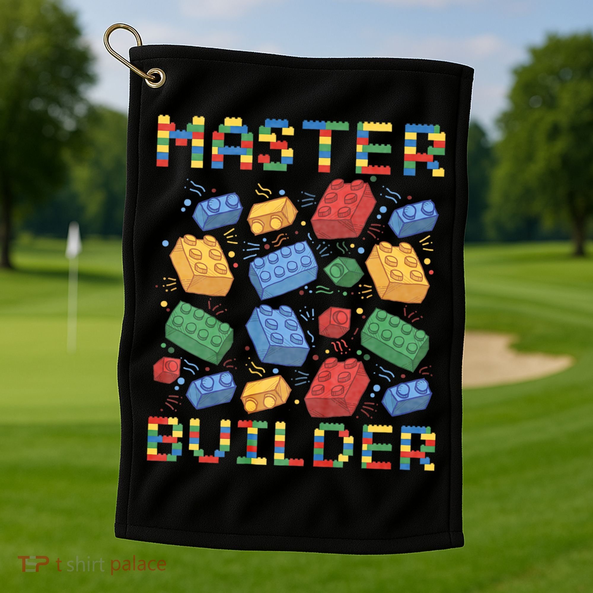 Master Builder Funny Building Blocks Gifts Golf Towel