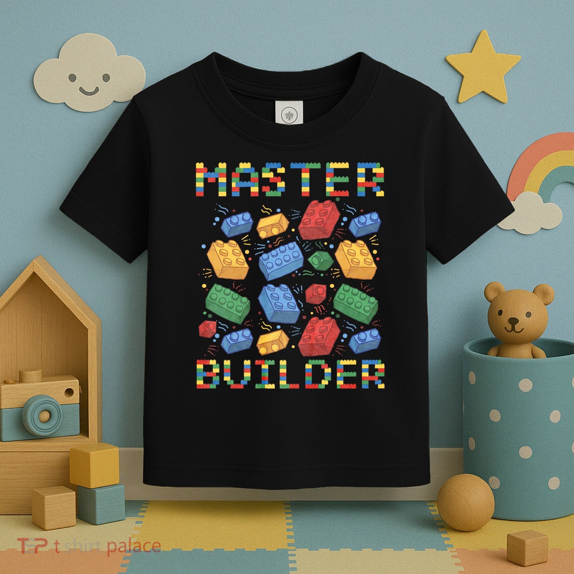 Master Builder Funny Building Blocks Gifts Toddler T-Shirt
