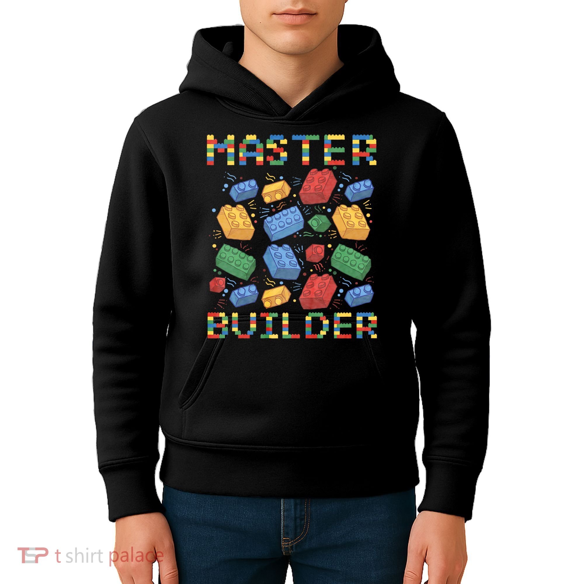 Master Builder Funny Building Blocks Gifts Kids Hoodie