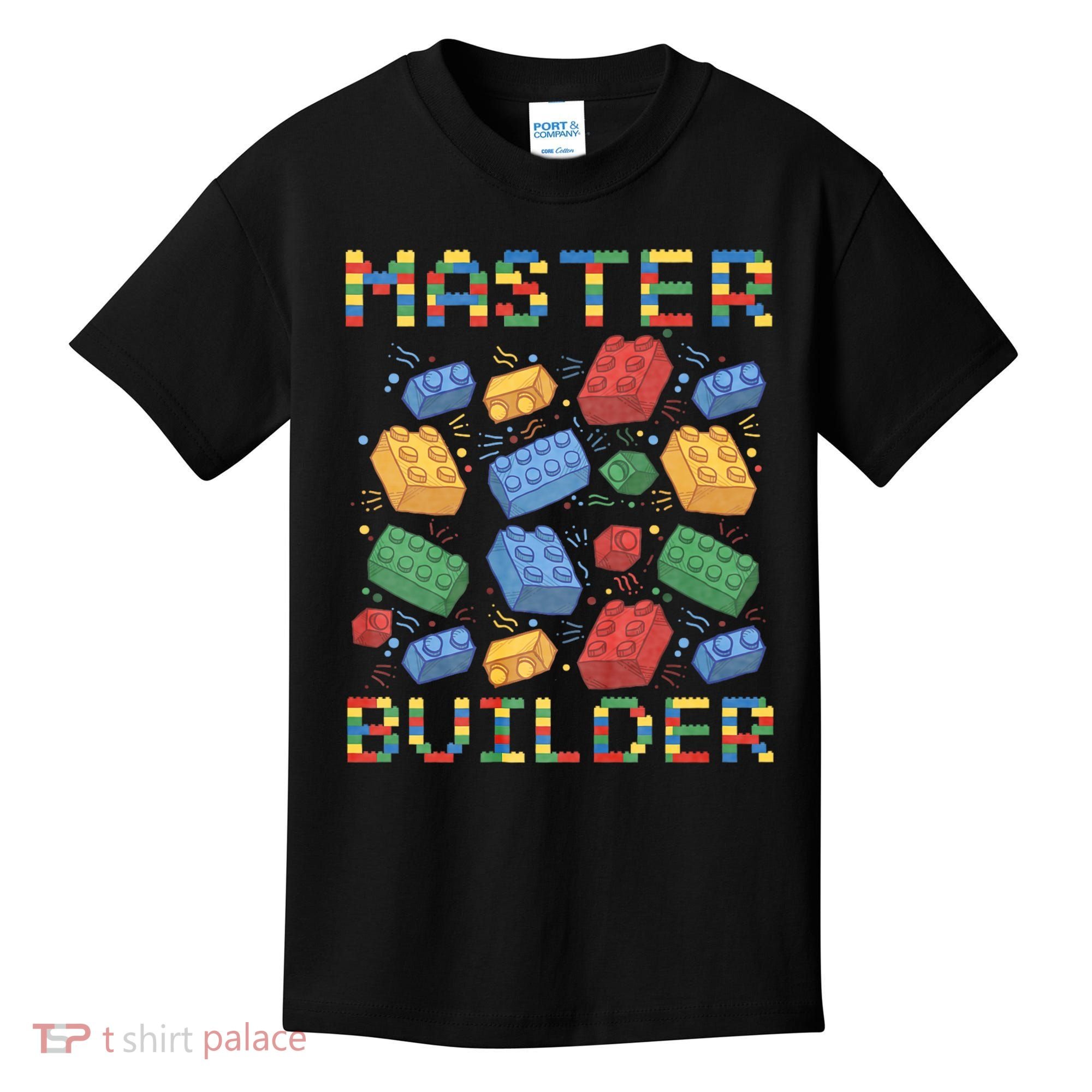 Master Builder Funny Building Blocks Gifts Kids T-Shirt