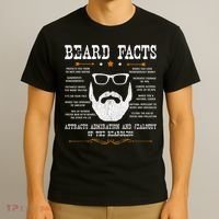 Mens Beard Facts Beard Lover T-Shirt thumb 3