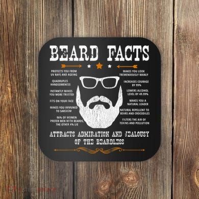 Mens Beard Facts Beard Lover Coaster