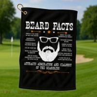 Mens Beard Facts Beard Lover Golf Towel thumb 1