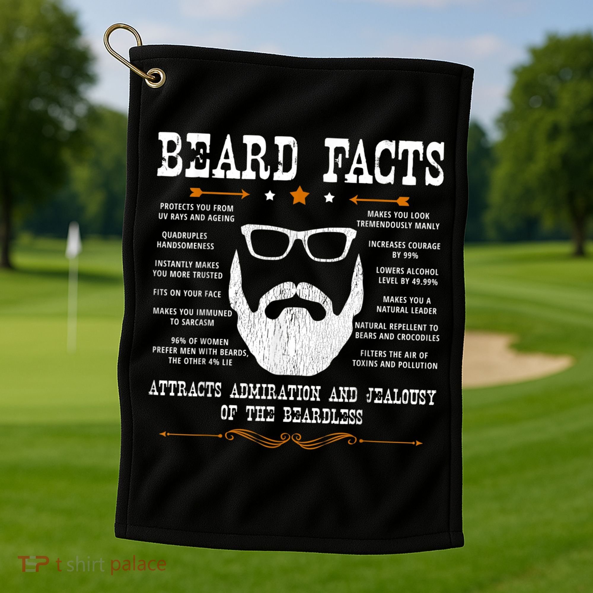 Mens Beard Facts Beard Lover Golf Towel