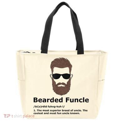 Mens Bearded Funcle Funny Uncle Definition Tote Bag