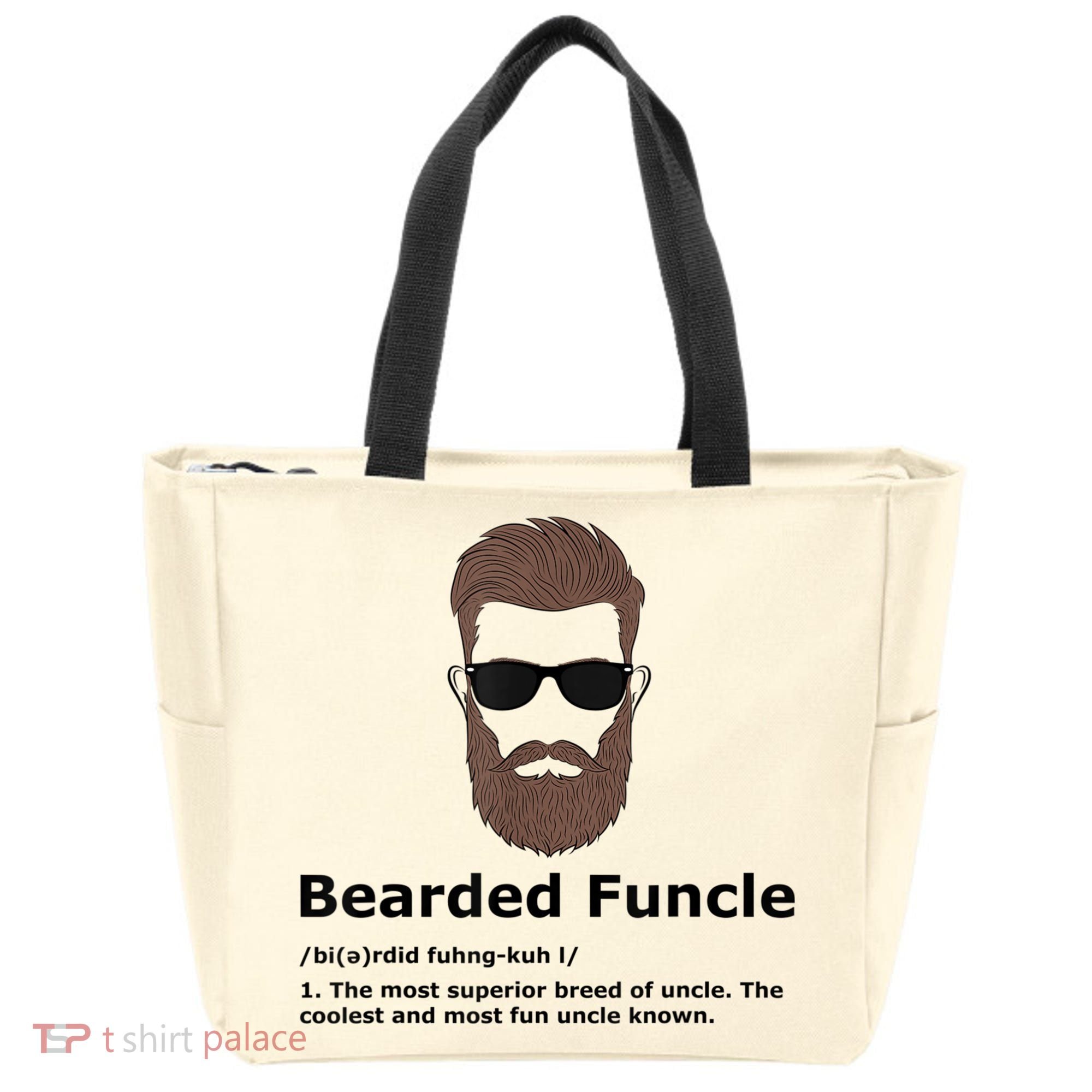 Mens Bearded Funcle Funny Uncle Definition Tote Bag