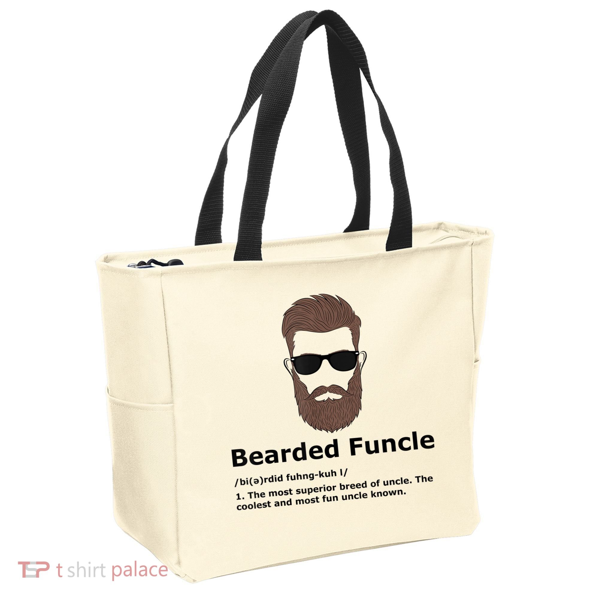 Mens Bearded Funcle Funny Uncle Definition Tote Bag