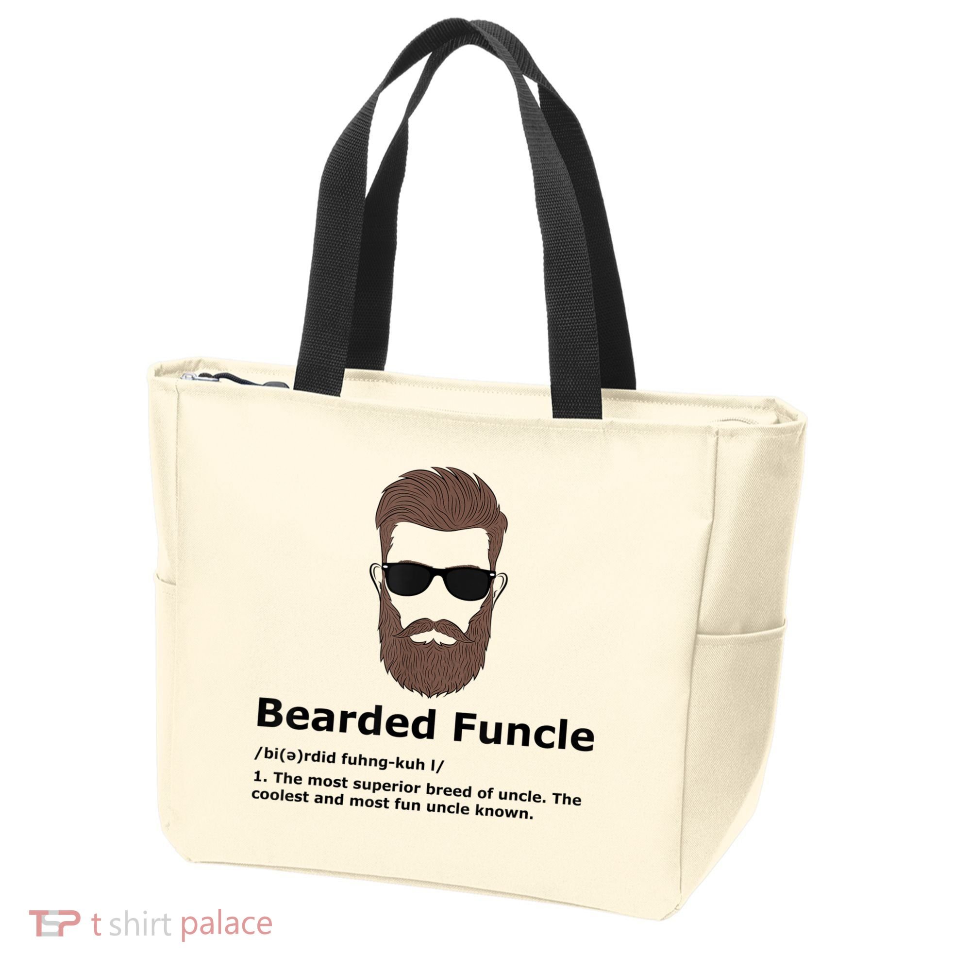 Mens Bearded Funcle Funny Uncle Definition Tote Bag