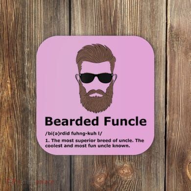 Mens Bearded Funcle Funny Uncle Definition Coaster