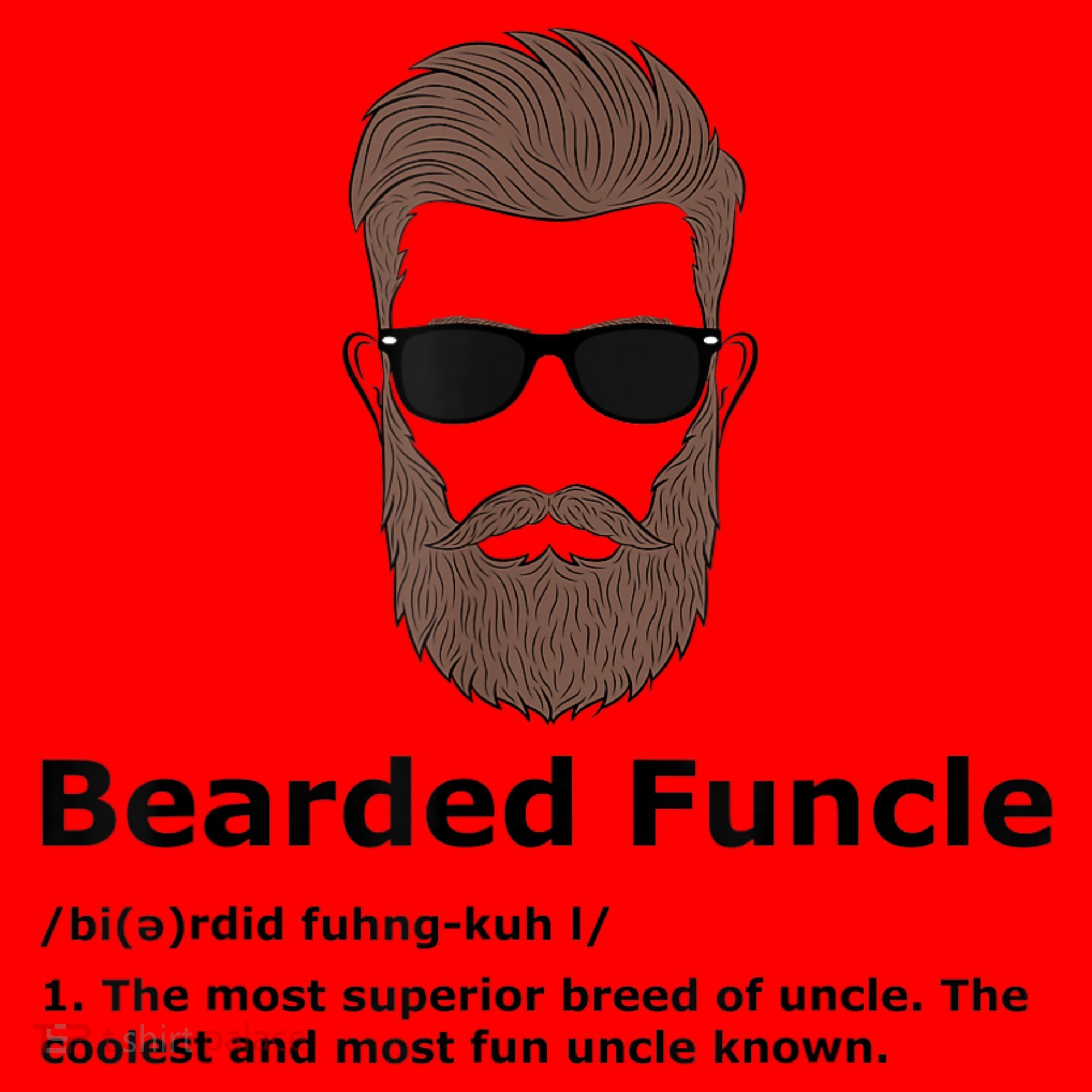 Mens Bearded Funcle Funny Uncle Definition Santa Hat