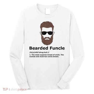 Mens Bearded Funcle Funny Uncle Definition Long Sleeve Shirt