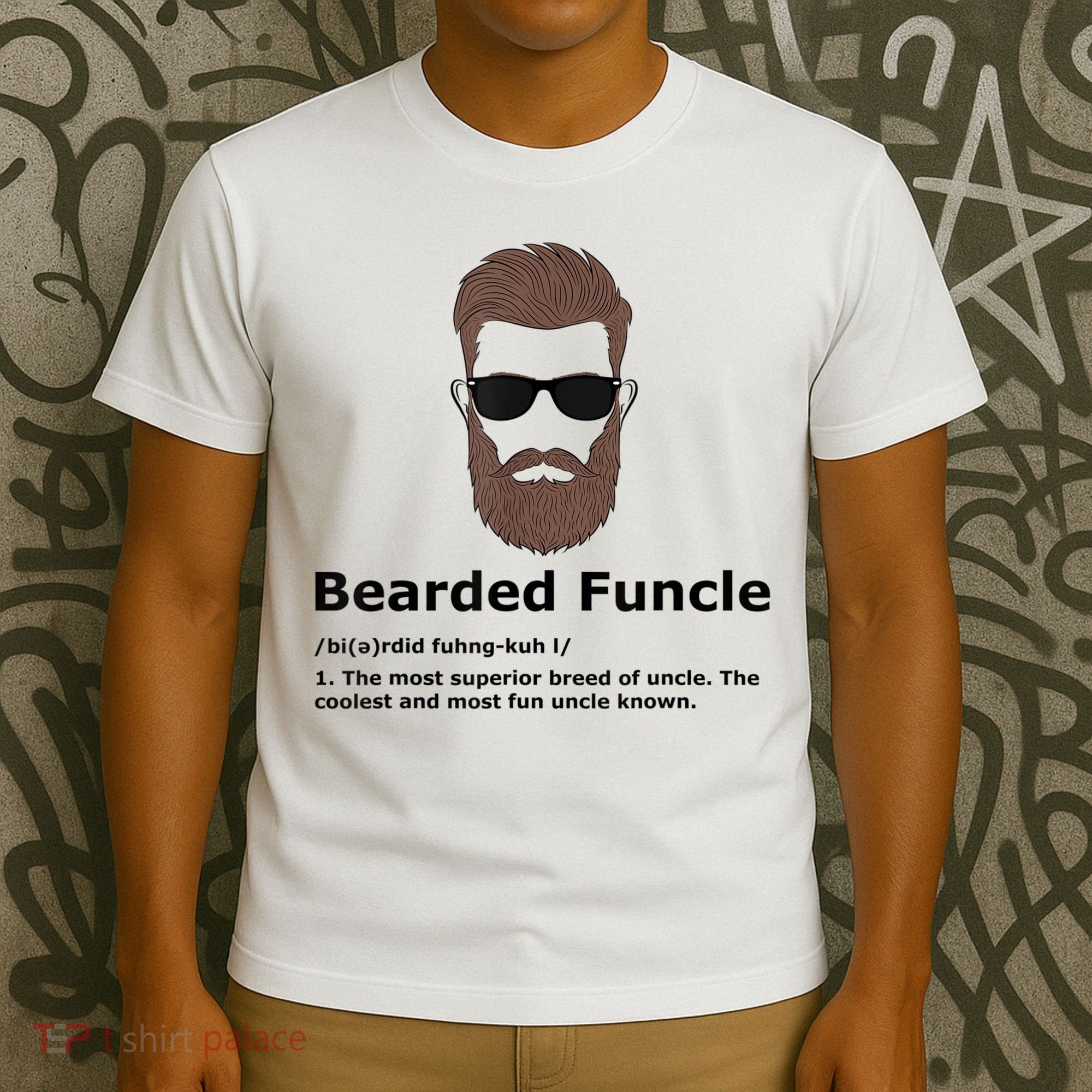 Mens Bearded Funcle Funny Uncle Definition T-Shirt