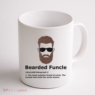 Mens Bearded Funcle Funny Uncle Definition Coffee Mug back