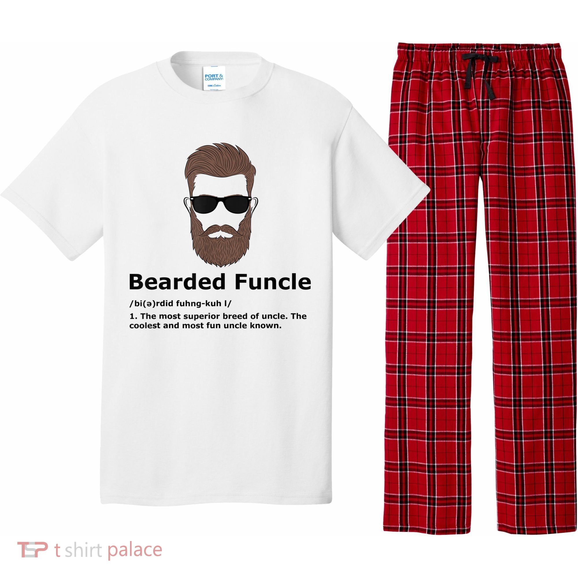 Mens Bearded Funcle Funny Uncle Definition Pajama Set