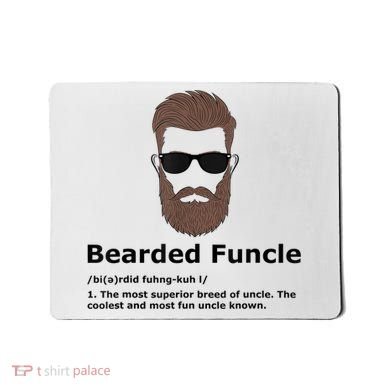 Mens Bearded Funcle Funny Uncle Definition Mousepad
