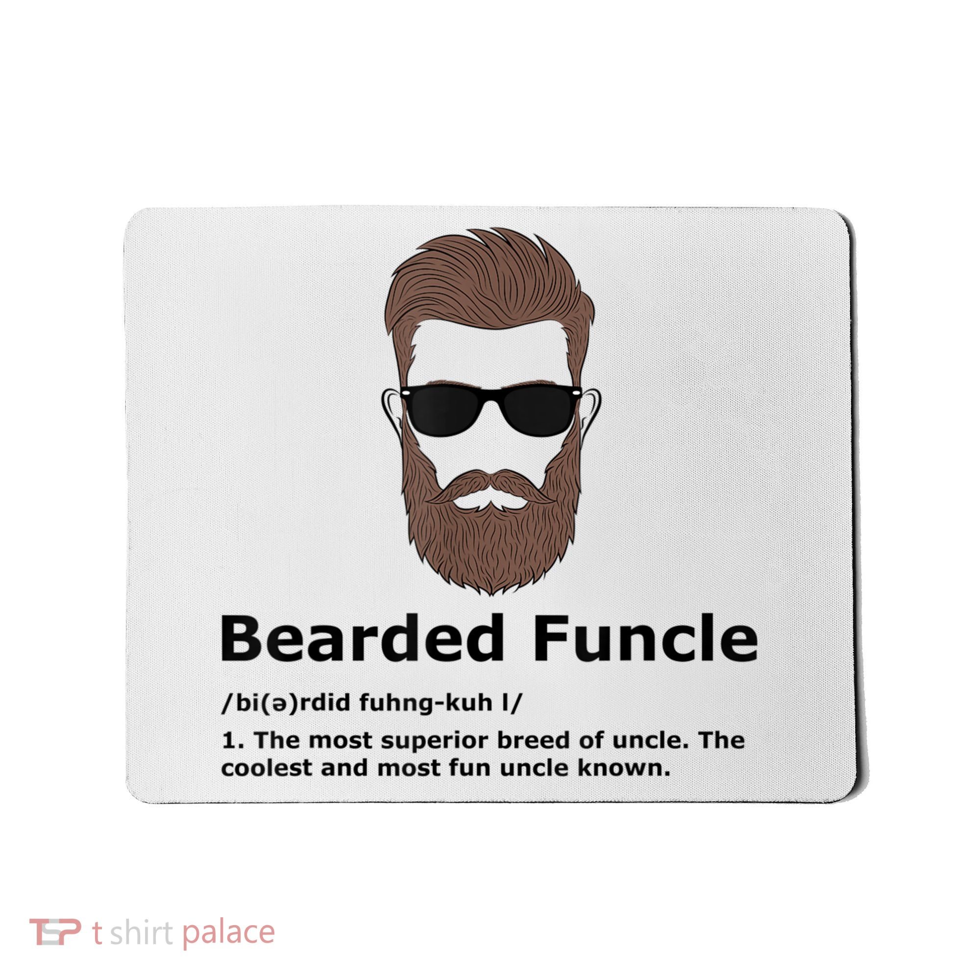 Mens Bearded Funcle Funny Uncle Definition Mousepad