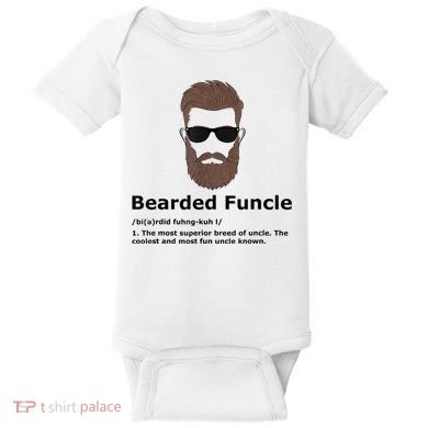 Mens Bearded Funcle Funny Uncle Definition Baby Bodysuit