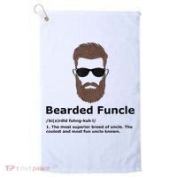 Mens Bearded Funcle Funny Uncle Definition Golf Towel thumb 0