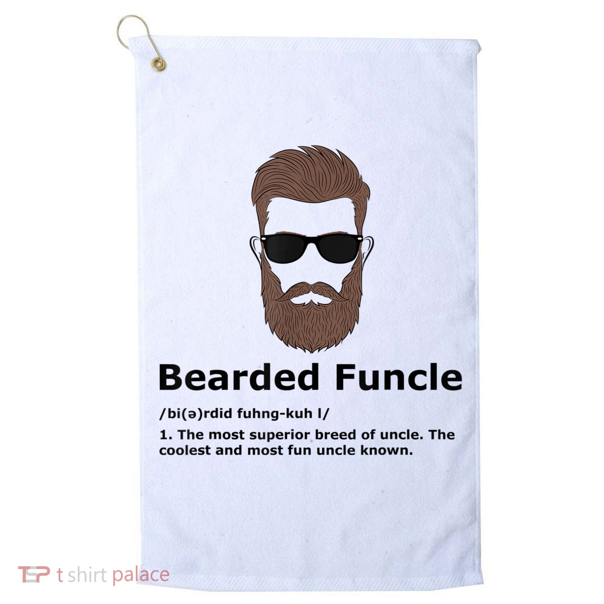 Mens Bearded Funcle Funny Uncle Definition Golf Towel