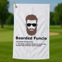Mens Bearded Funcle Funny Uncle Definition Golf Towel thumb 1