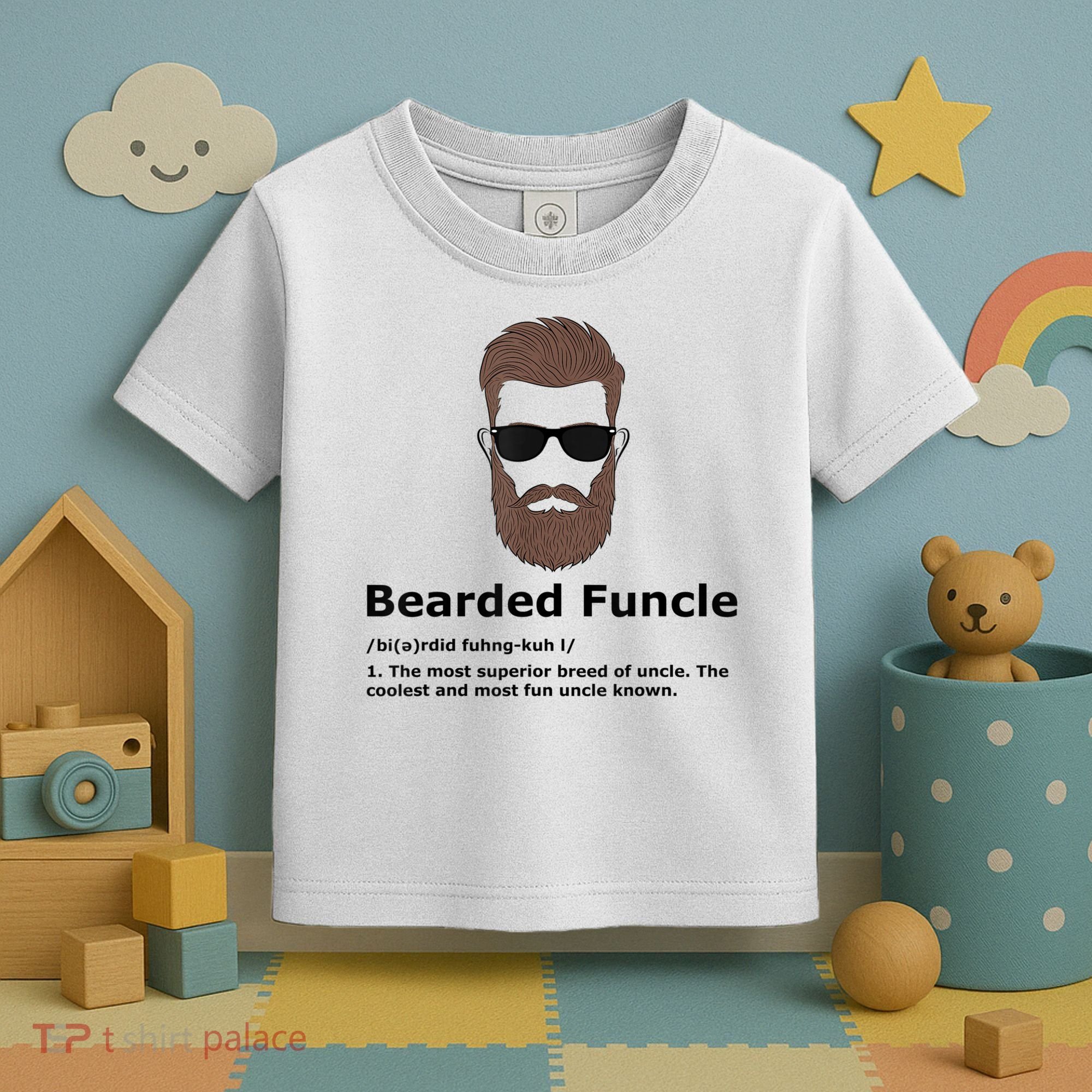 Mens Bearded Funcle Funny Uncle Definition Toddler T-Shirt
