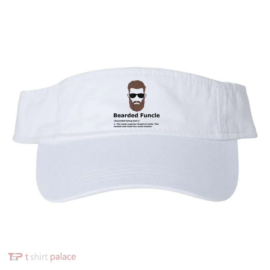Mens Bearded Funcle Funny Uncle Definition Visor