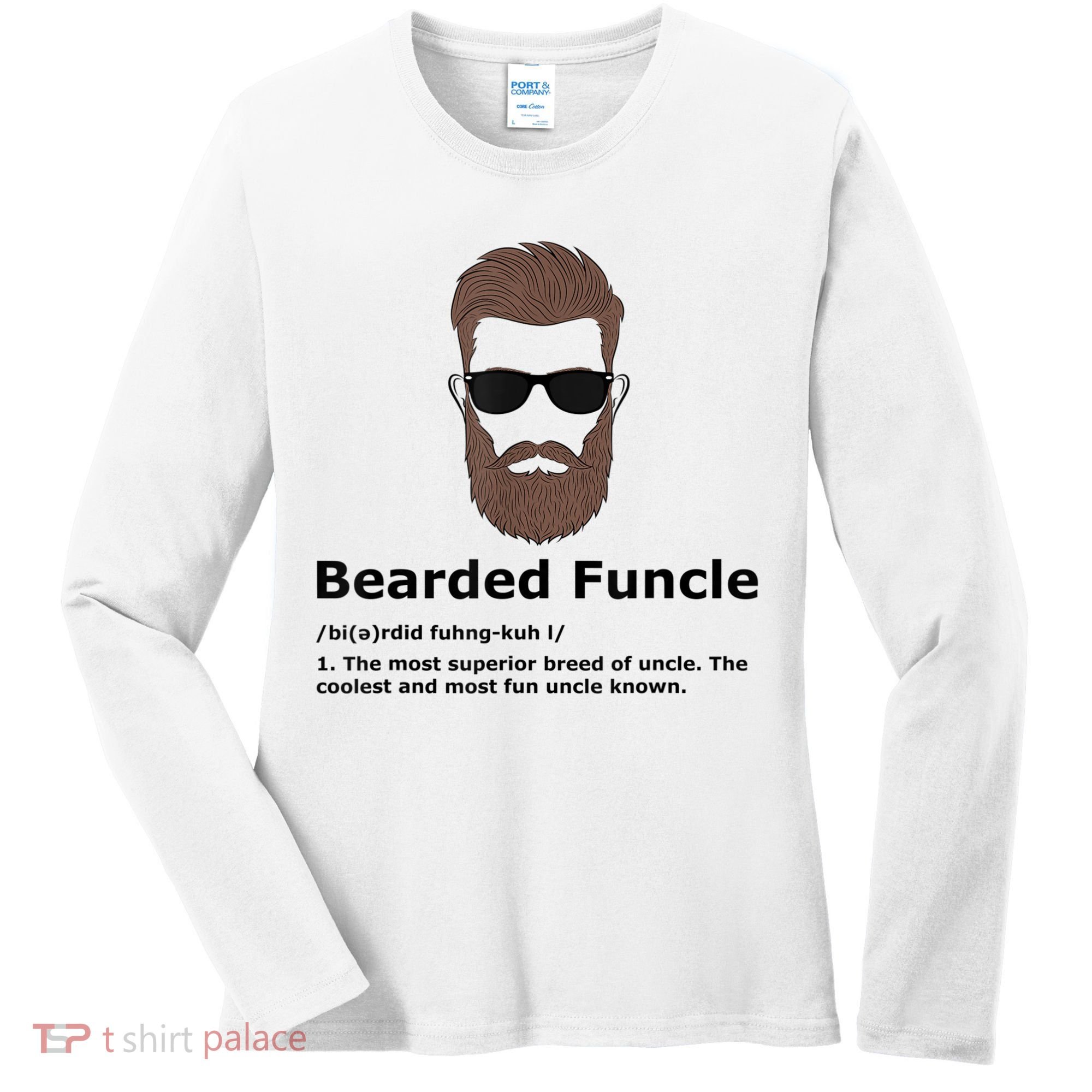 Mens Bearded Funcle Funny Uncle Definition Women's Long Sleeve Shirt