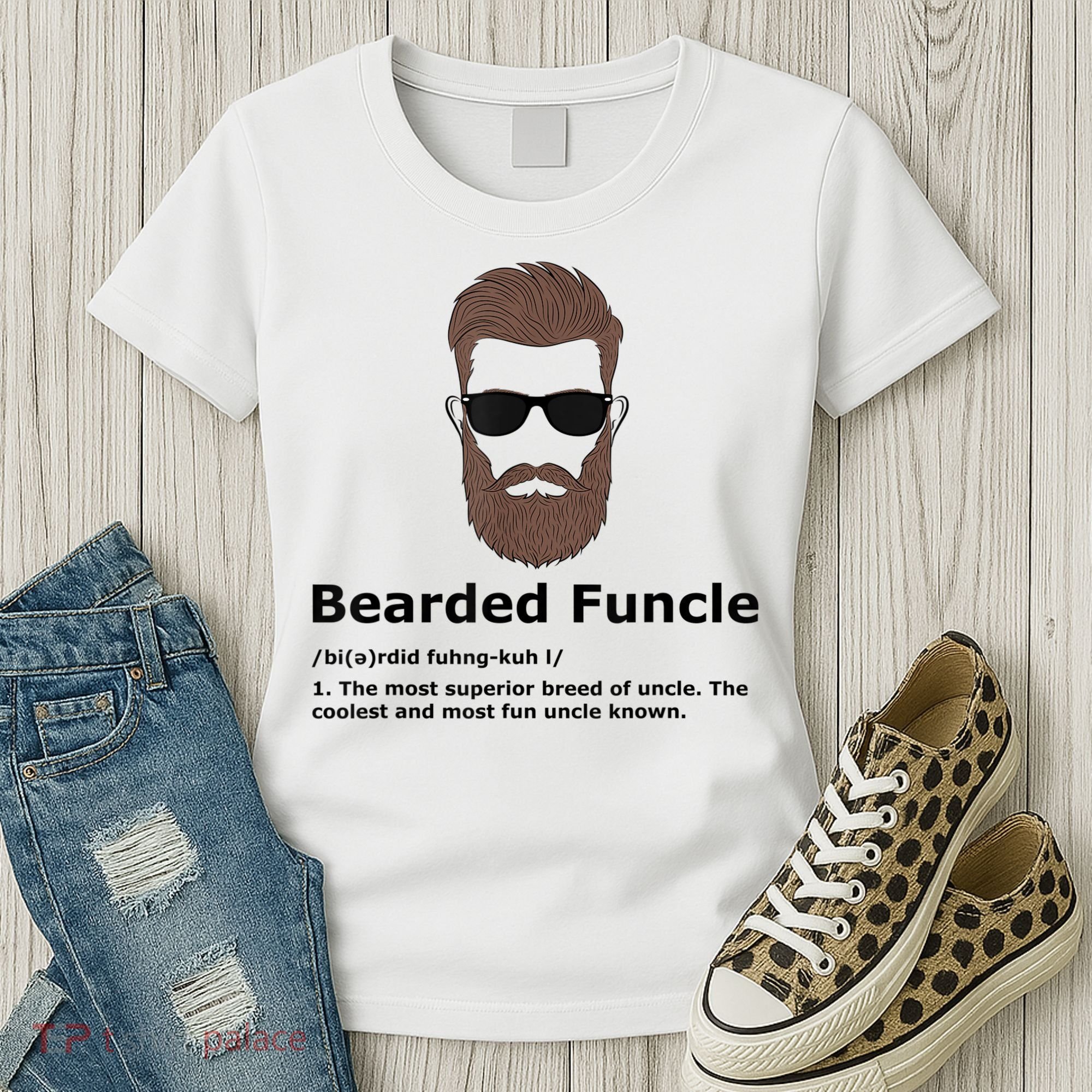 Mens Bearded Funcle Funny Uncle Definition Women's T-Shirt