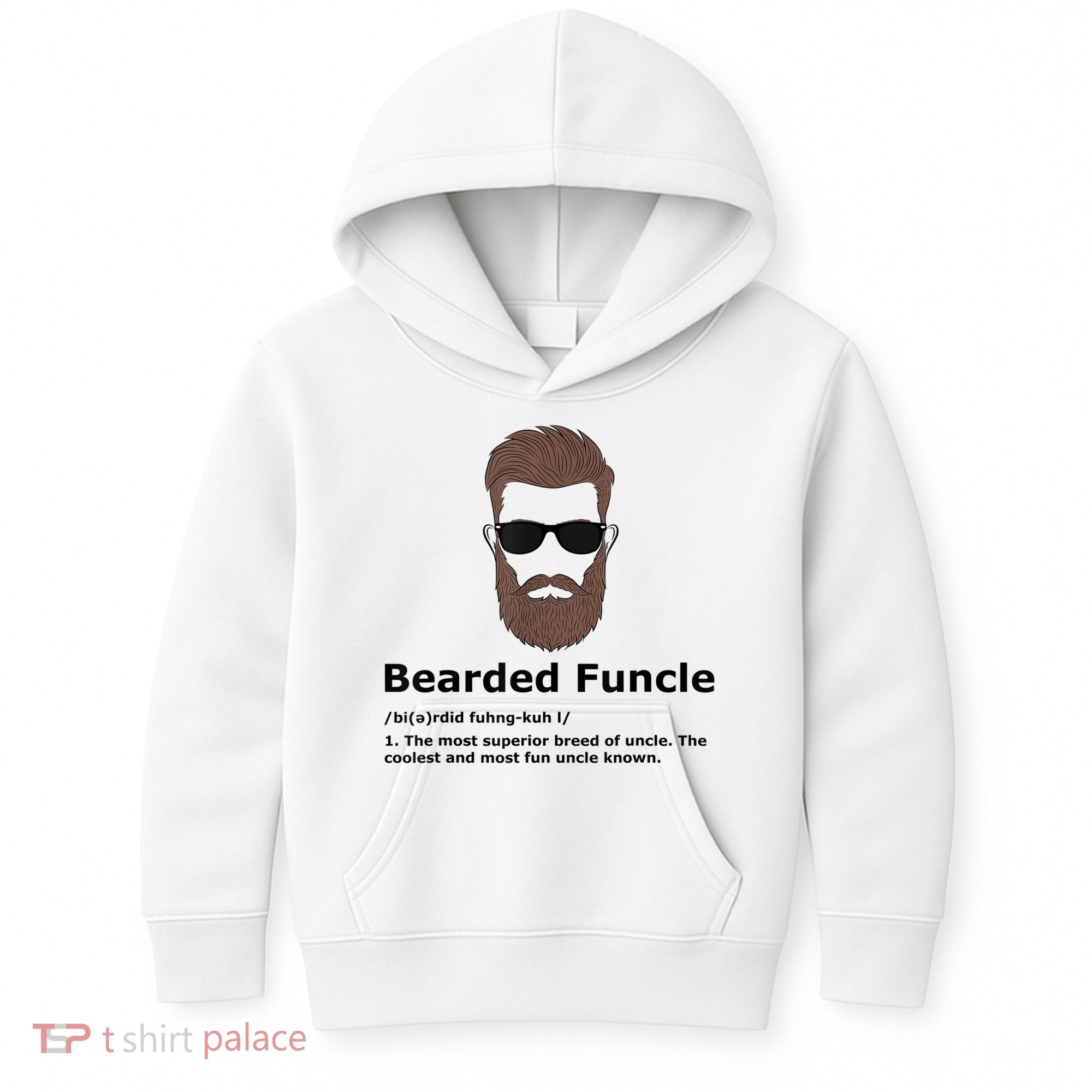 Mens Bearded Funcle Funny Uncle Definition Kids Hoodie